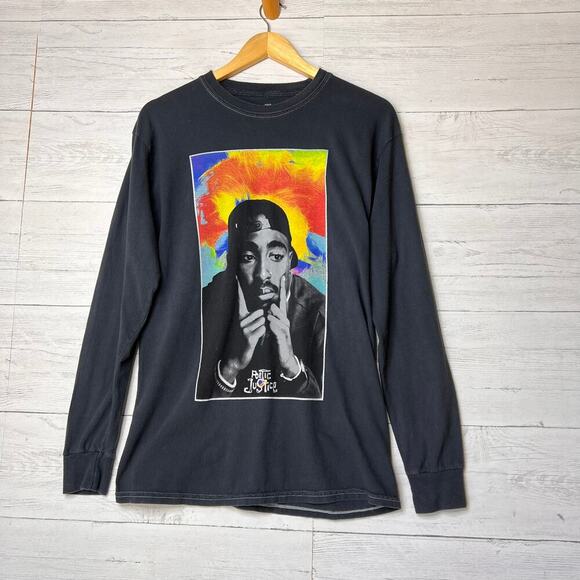 Philco's Other - 2 Pac T-Shirt Unisex Size M/M Gray Poetic Just Long Sleeve 100% Cotton
